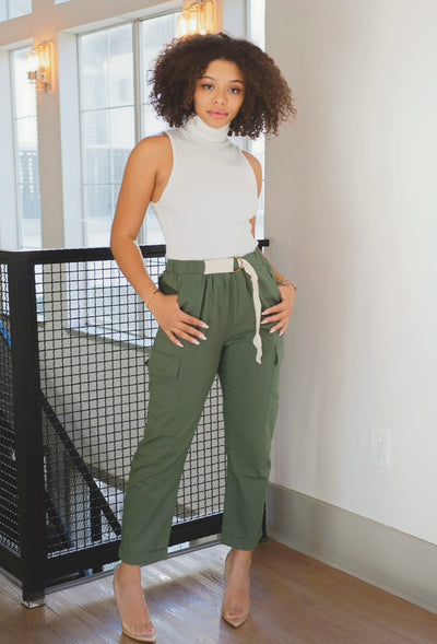 Catalina Cargo Pants (Olive) - Modern Ruth 
